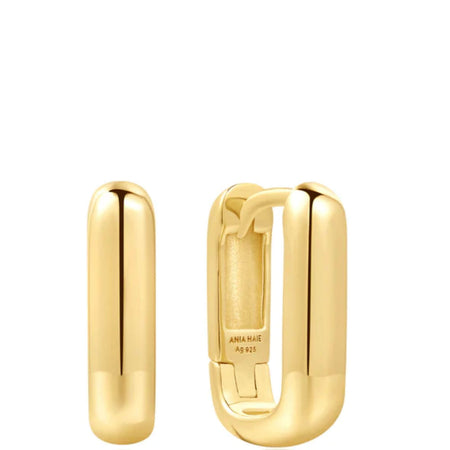 Ania Haie Dusk Divas Gold Dome Oval Huggie Hoop Earrings