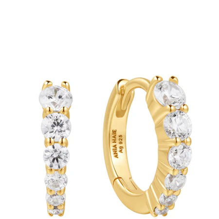 Ania Haie Dusk Divas Gold Gradient Pave Huggie Hoop Earrings