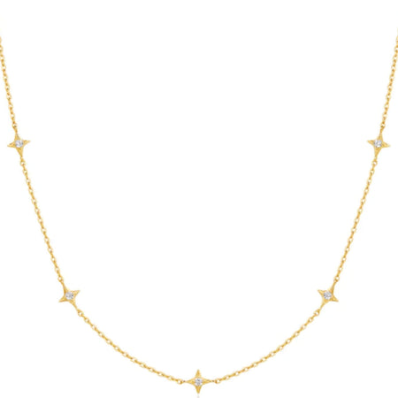 Ania Haie Dusk Divas Gold Stars Station Necklace