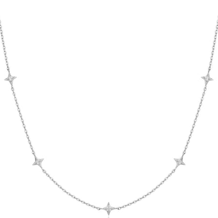 Ania Haie Dusk Divas Silver Stars Station Necklace