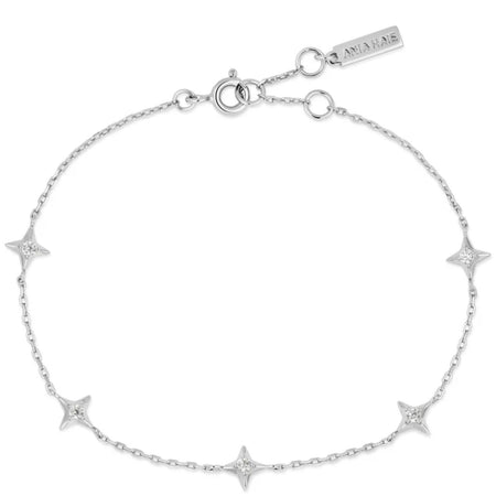 Ania Haie Dusk Divas Silver Stars Station Bracelet