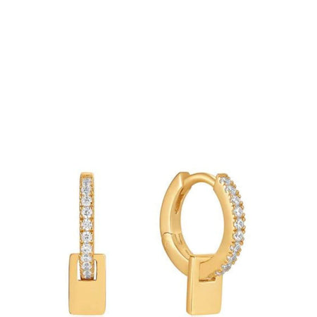 Ania Haie Glam Pendant Gold Huggie Hoop Earrings