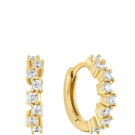 Ania Haie Gold Sparkle Cluster Huggie Hoop Earrings