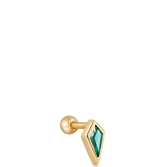 Ania Haie Gold Sparkle Emblem Single Earring - Teal