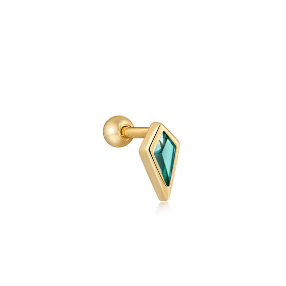 Ania Haie Gold Sparkle Emblem Single Earring - Teal