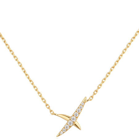 Ania Haie Heart Hunter Gold Kiss Pave Necklace