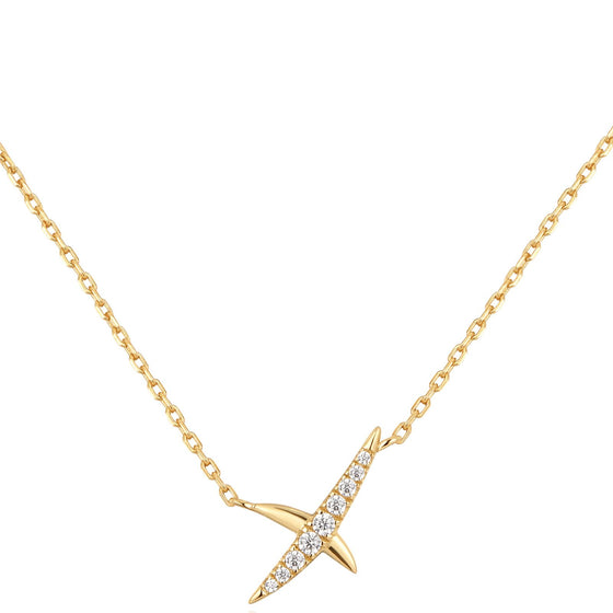 Ania Haie Heart Hunter Gold Kiss Pave Necklace