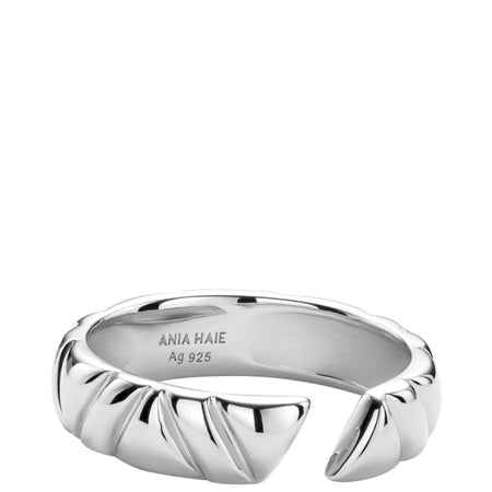 Ania Haie Heart Hunter Silver Irregular Twill Adjustable Ring