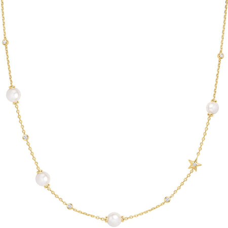 Ania Haie Miss Dainty Gold Pearl & Star Station Necklace