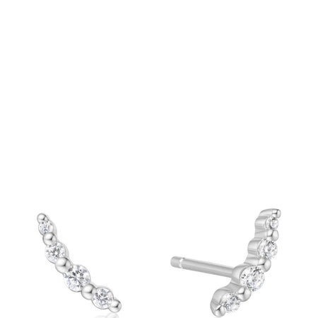 Ania Haie Miss Dainty Silver Bezel Stud Earrings