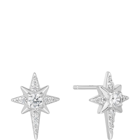 Ania Haie Miss Dainty Silver Eight Pointed Star Stud Earrings