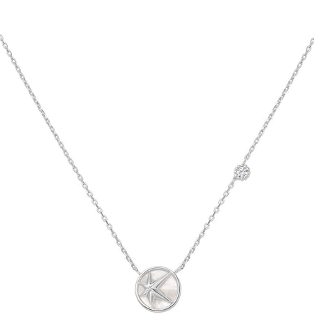 Ania Haie Miss Dainty Silver Starry Mother Of Pearl Necklace