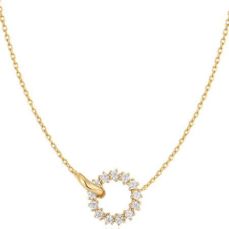 Ania Haie Miss Twinkle Gold Interlinked Circles Pave Necklace