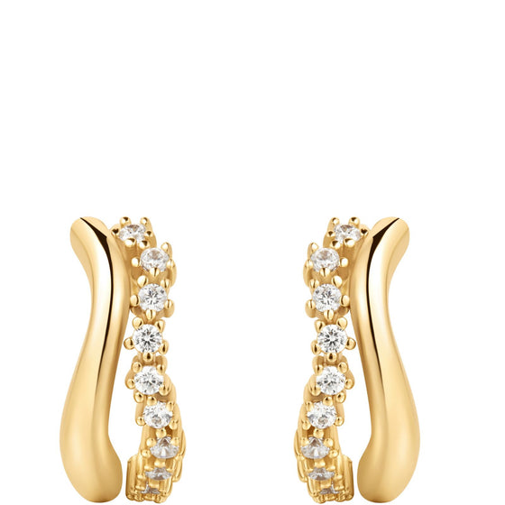 Ania Haie Miss Twinkle Gold Sparkle Double Huggie Hoop Earrings