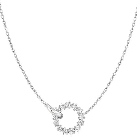 Ania Haie Miss Twinkle Silver Interlinked Circles Pave Necklace