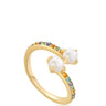 Ania Haie Modern Muse Gold Gem Pearl Wrap Ring