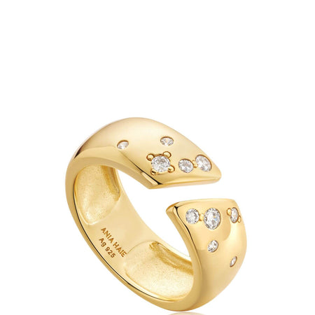 Ania Haie Modern Muse Gold Sparkle Chunky Ring