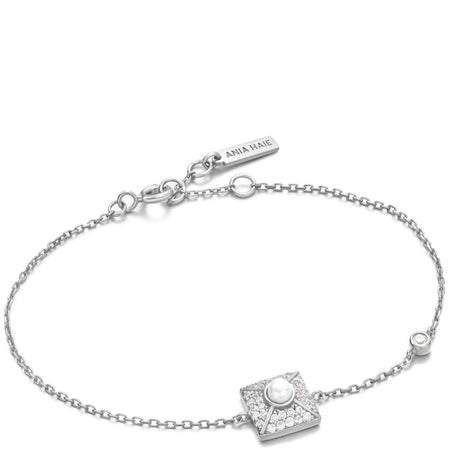 Ania Haie Modern Muse Silver Pearl Pave Bracelet