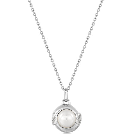 Ania Haie Modern Muse Silver Pearl Sphere Pendant Necklace