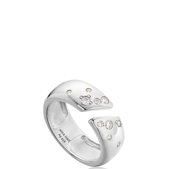 Ania Haie Modern Muse Silver Sparkle Chunky Ring