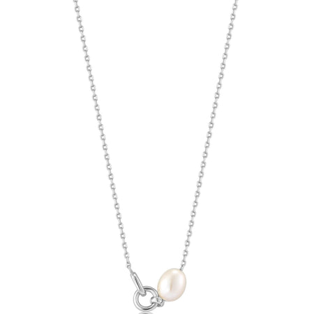 Ania Haie Pearl Power Pearl Link Silver Chain Necklace