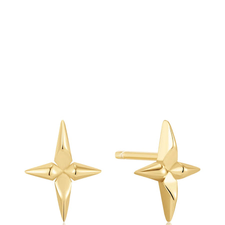 Ania Haie Polished Punk Gold Cross Stud Earrings