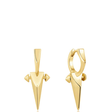 Ania Haie Polished Punk Gold Point Huggie Hoop Earrings