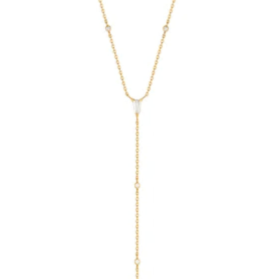 Ania Haie Polished Punk Gold Sparkle Point Y Necklace