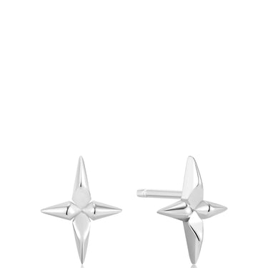Ania Haie Polished Punk Silver Cross Stud Earrings