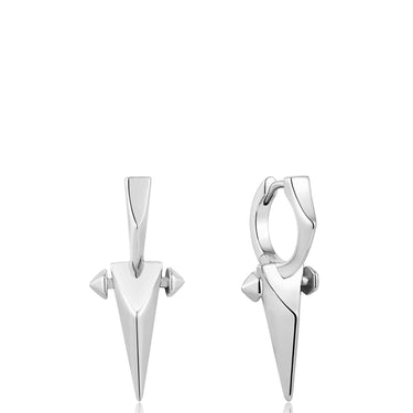 Ania Haie Polished Punk Silver Point Huggie Hoop Earrings