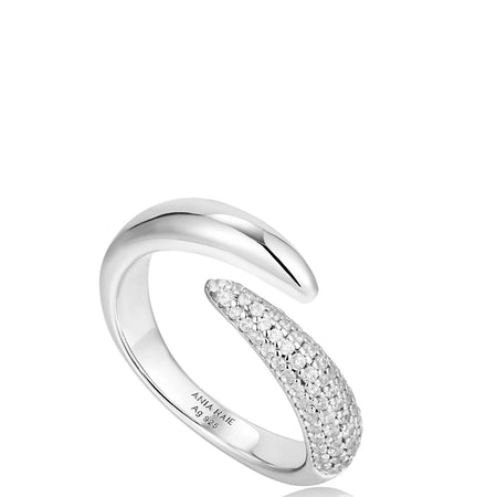 Ania Haie Polished Punk Silver Sparkle Wrap Ring