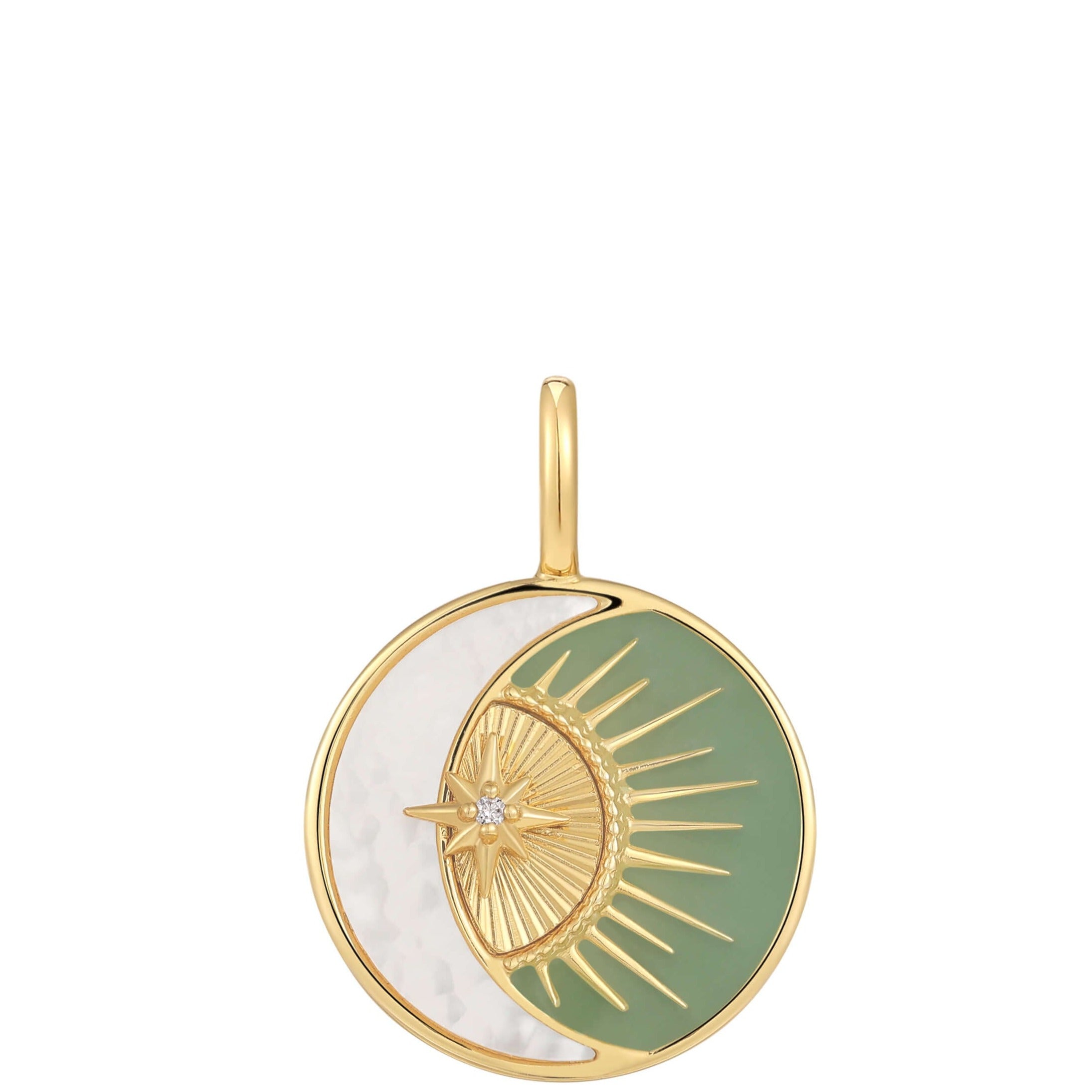 Sterling Silver Gold Plated Eclipse Emblem Necklace By Ania
