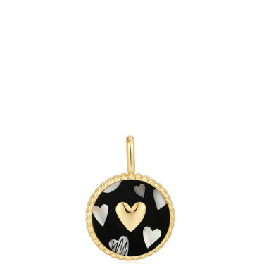 Ania Haie Pop Charms Gold Heart Black Enamel Charm