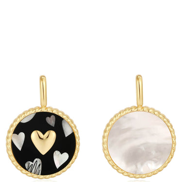 Ania Haie Pop Charms Gold Heart Black Enamel Charm