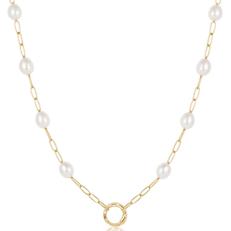 Ania Haie Pop Charms Gold Pearl Chain Charm Connector Necklace