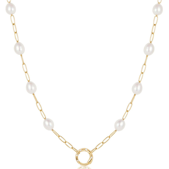 Ania Haie Pop Charms Gold Pearl Chain Charm Connector Necklace