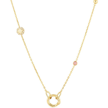 Ania Haie Pop Charms Gold Rose Quartz Charm Connector Necklace