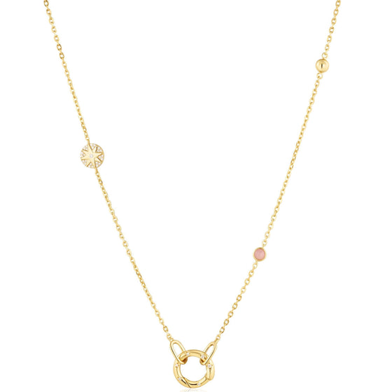 Ania Haie Pop Charms Gold Rose Quartz Charm Connector Necklace