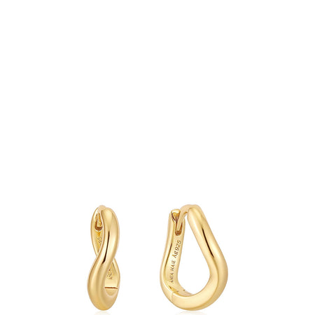 Ania Haie Pop Charms Gold Twist Huggie Hoop Earrings