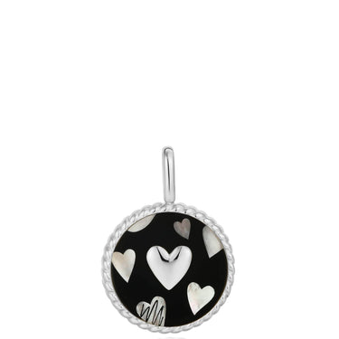 Ania Haie Pop Charms Silver Heart Black Enamel Charm