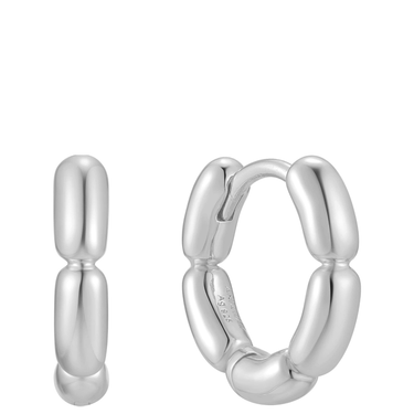 ania-haie-reimaginer-silver-segmented-puffy-huggie-hoop-earrings