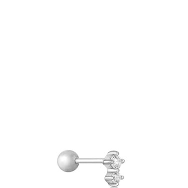 Ania Haie Silver Double Sparkle Barbell Single Earring