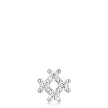 Ania Haie Silver Sparkle Cross Barbell Single Earring