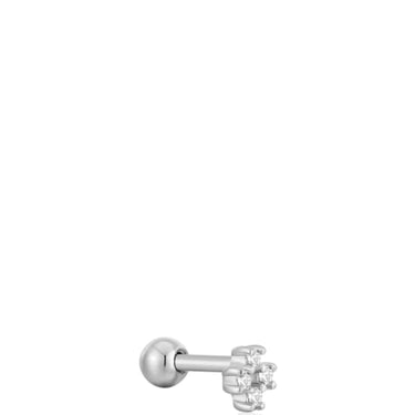 Ania Haie Silver Sparkle Cross Barbell Single Earring