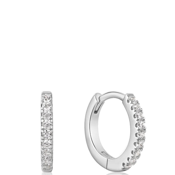 Ania Haie Silver Sparkle Huggie Hoop Earrings