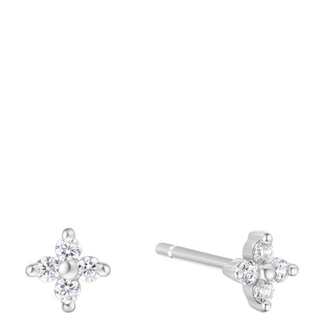 Ania Haie Sunny Sparkler Silver Four Petal Stud Earrings