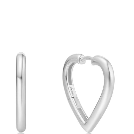 Ania Haie Sunny Sparkler Silver Heart Hoop Earrings