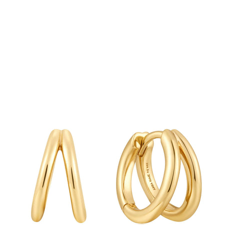 Ania Haie Sunshine Chaser Gold Double Hoop Earrings