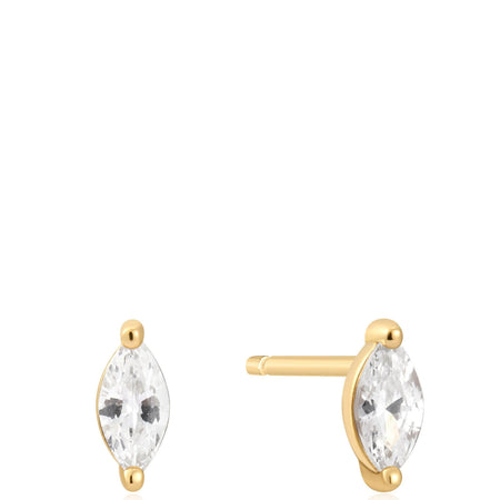 Ania Haie Sunshine Chaser Gold Pave Marquise Stud Earrings