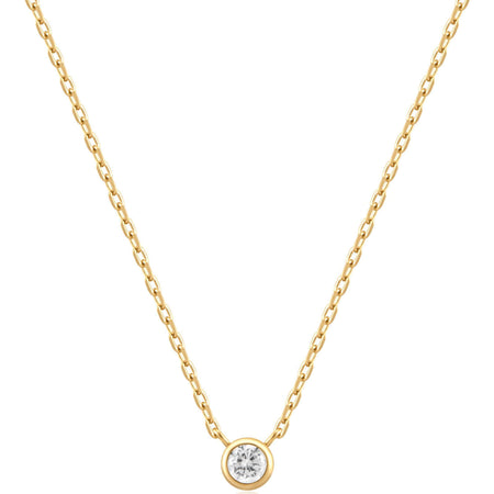 Ania Haie Sunshine Chaser Gold Solitaire Cubic Zirconia Necklace